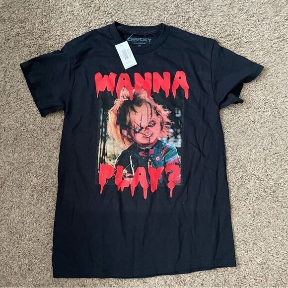 Spencer’s Ripple Junction black crewneck shortsleeve Chucky graphic tshirt small - Picture 1 of 3